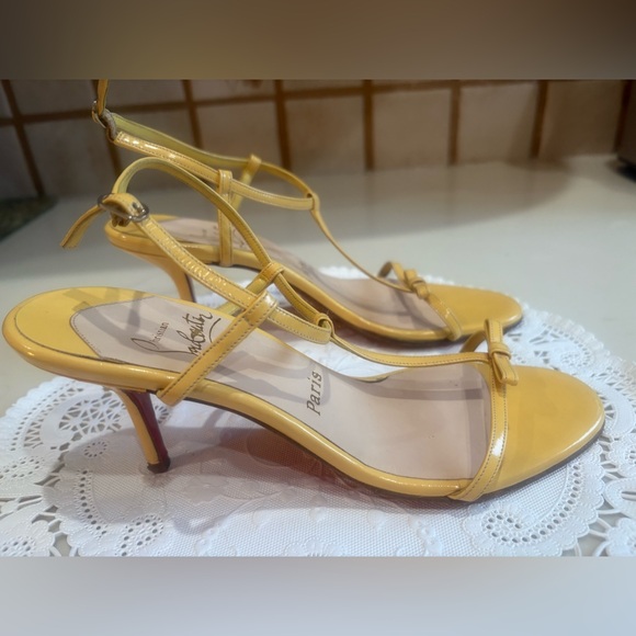 Christian Louboutin Yellow Strappy Sandals - Picture 4 of 11